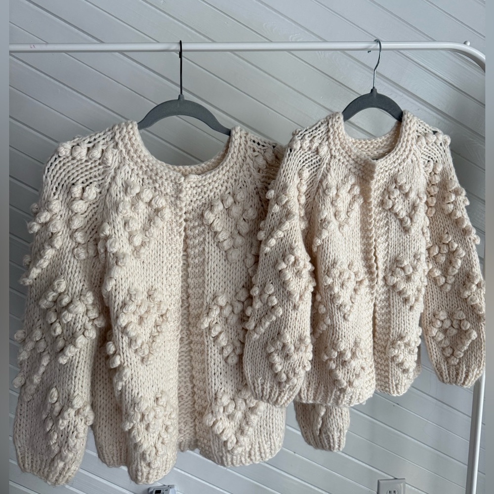 Girls Chunky Knit Cream Sweater